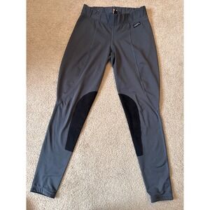 Kerrits Girls Riding Tights Knee Patch Girls Size L GrayEquestrian